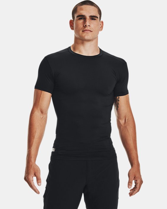 Heren T-shirt Tactical HeatGear® Compression met korte mouwen, Black, pdpMainDesktop image number 0